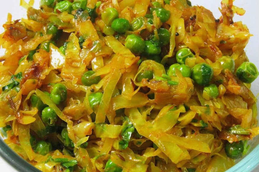 pattagobhi matar recipe -  Indian vegetarian recipes