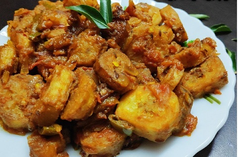 Kachche Kele Ki Sabzi Recipe - Indian vegetarian recipes